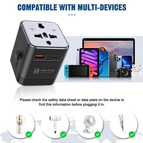 image for H HEYMIX HEYMIX Universal Travel Adapter, International Travel Adapter