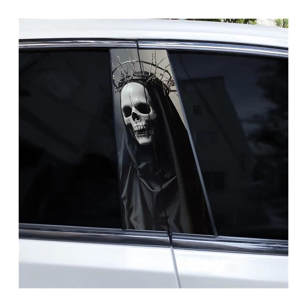 Body Parts 2pcs Car Center Pillar Sticker Ghost Crawling Soul Auto B-Pillar Waterproof Protective Film(N)