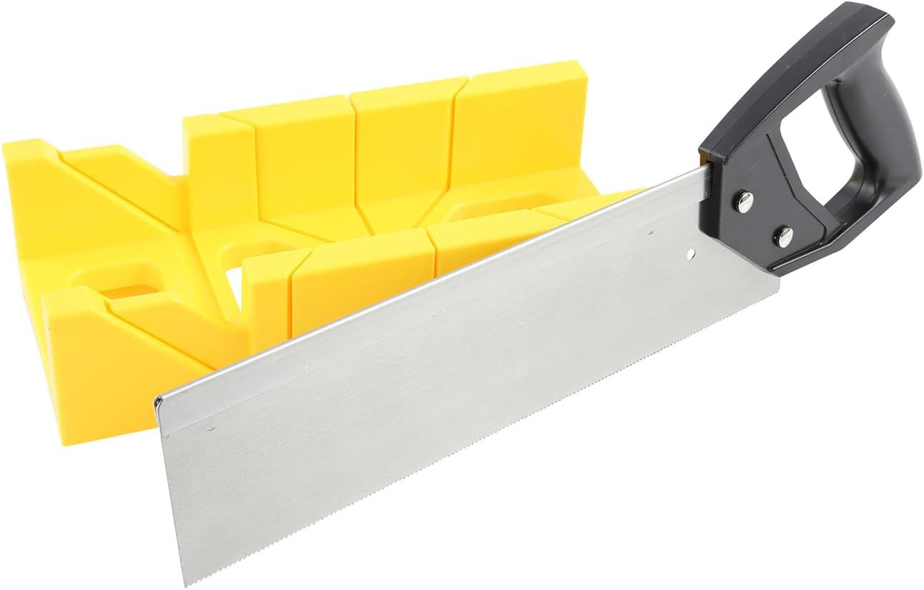 Great Neck 12 Inch Mitre Box With 14 Inch Back Saw, Reinforced Steel Saw, 45 & 90 Degree Cutting Guide