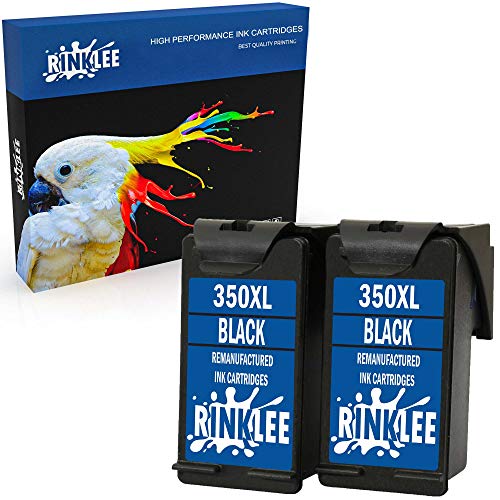 RINKLEE Remanufacturado para HP 350XL Cartucho de Tinta Compatible con HP Photosmart C4280 C4340 C4380 C4480 C4485 C4580 C5280 D5360 Deskjet D4260 D4360 Officejet J6424 J5780 J5785 | Negro, 2 Pack