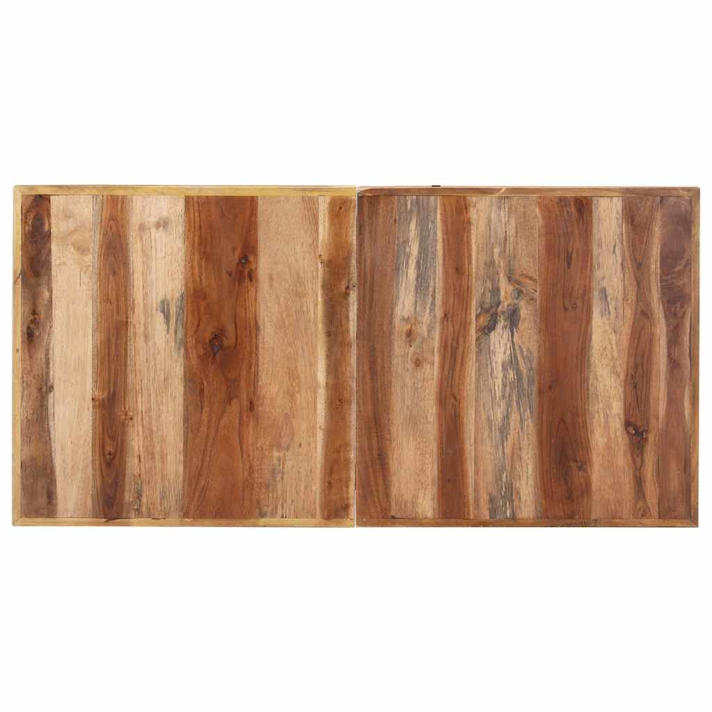 Tavolo da pranzo in legno massiccio color miele, 140 x 70 x 75 cm, con struttura in acciaio, design industriale, tavolo da cucina, tavolo da pranzo, rettangolare, robusto, moderno