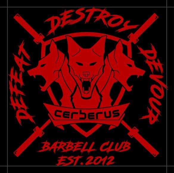 CERBERUS Strength Patches - Embroidered Hook & Loop Patches (Barbell Club (Black))
