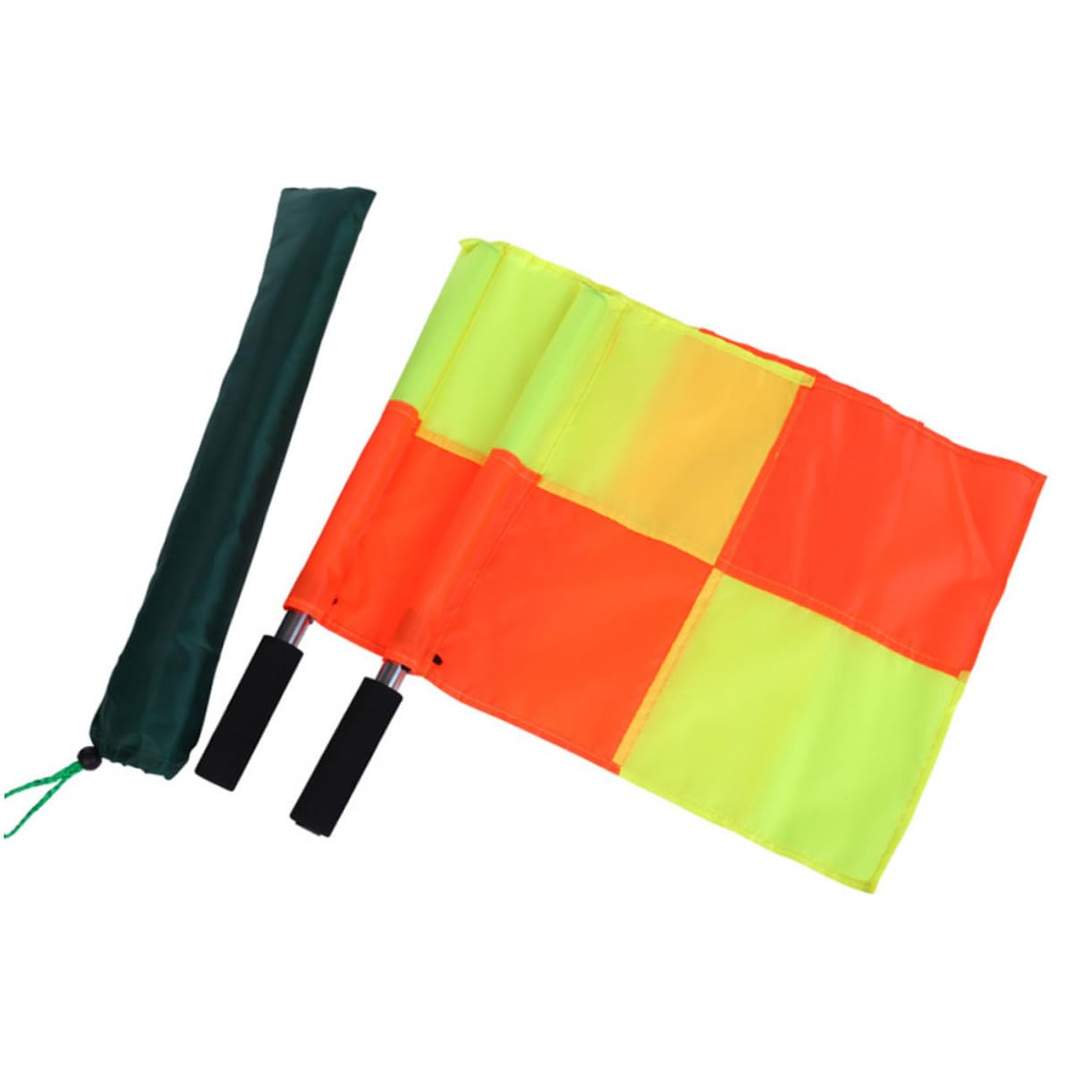 2 Stück Schiedsrichter Signalflaggen Mit Metallstab – Leuchtend Gelb Fußball Referee Flaggen