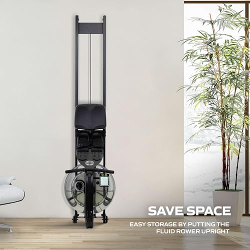 Fluid Rower Apollo Plus Black Roeimachine met 4 weerstanden - Roeiapparaat voor thuis - Verstelbaar - Water weerstand - Inclusief hartslagfunctie - Afbeelding 5