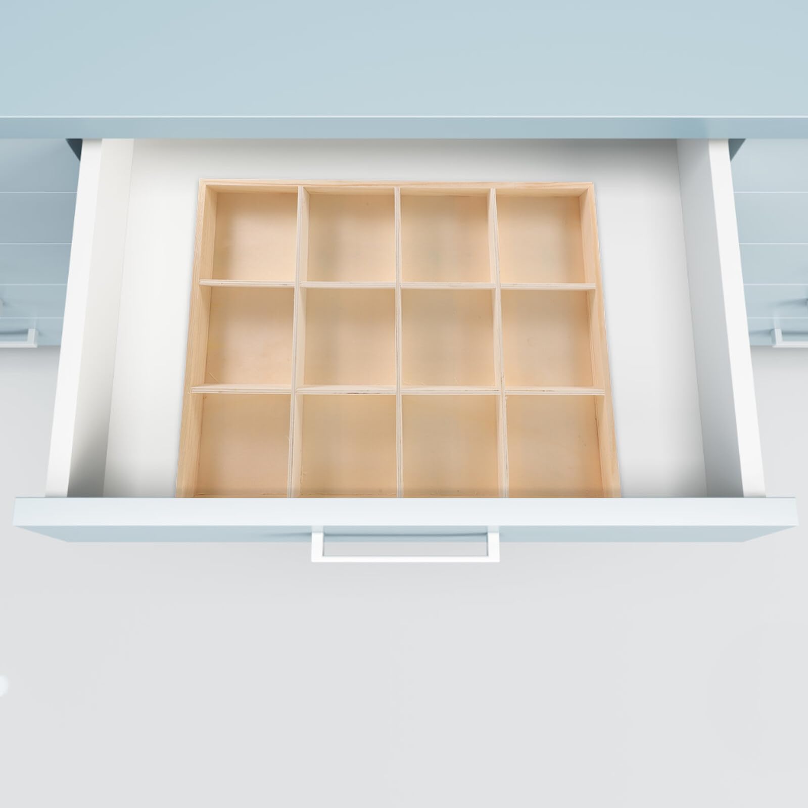 Caja Organizadora de Madera Multi Compartimentos Divisiones para Escritorio Organizador para Oficina Maquillaje y Accesorios Caja de Almacenamiento para Hogar