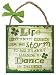 Carrolls Irish Gifts Rustic Ireland 'Life Storm' Wooden Plaque With A Green & White Wooden Design