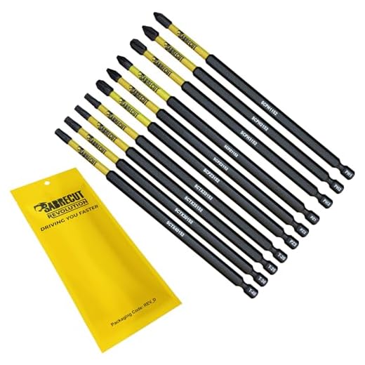 10 x SabreCut SCRK152 152 mm PZ1 PZ2 PZ3 PH1 PH2 PH3 TX20 TX25 TX30 TX40 Schraubendreher-Bits, magnetisch Einseitig Pozi Pozidrive Phillips Torx, für Dewalt Milwaukee Bosch Makita und andere