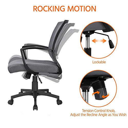 Yaheetech Dark Grey Office Chair Executive Computer Chair Ergonomic