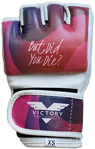 Women's Mma Gloves Boxing Gloves Synthetic Leather Fingerless Punching Bag Gloves For Kickboxing, Sparring, Muay Thai And Heavy Bag (Small, But Did You Die) #TOP4
