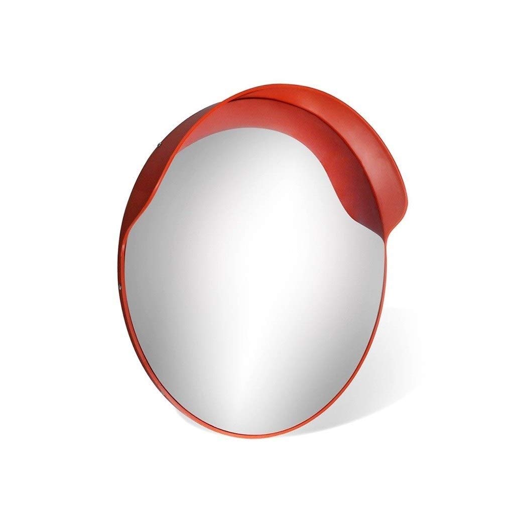 Espejo de seguridad para tráfico esférico de plástico rojo de 45 cm