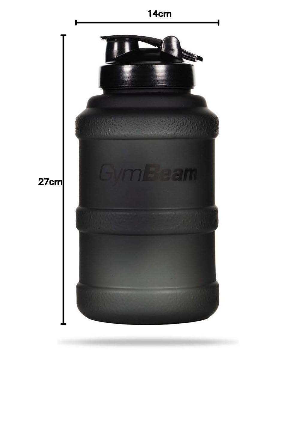 GymBeam Borraccia Sportiva Hydrator TT da 2.5L - Accessorio Fitness Trendy, Borraccia Acqua con Elegante, Borraccia Sport Innovativa con Coperchio e Collo Stretto (Nera)