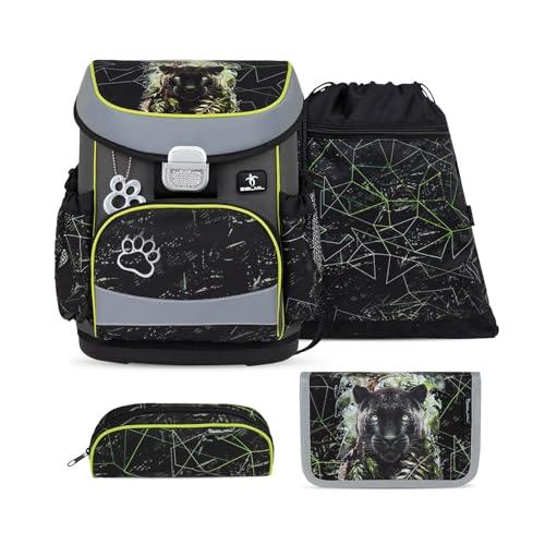 Belmil Mini-Fit Schulranzen Set 4 -teilig (405-33/AG/S) (Black Panther)