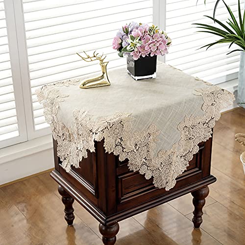 Nappe brodée florale haut de gamme de simplicité moderne beige 145cm - 5
