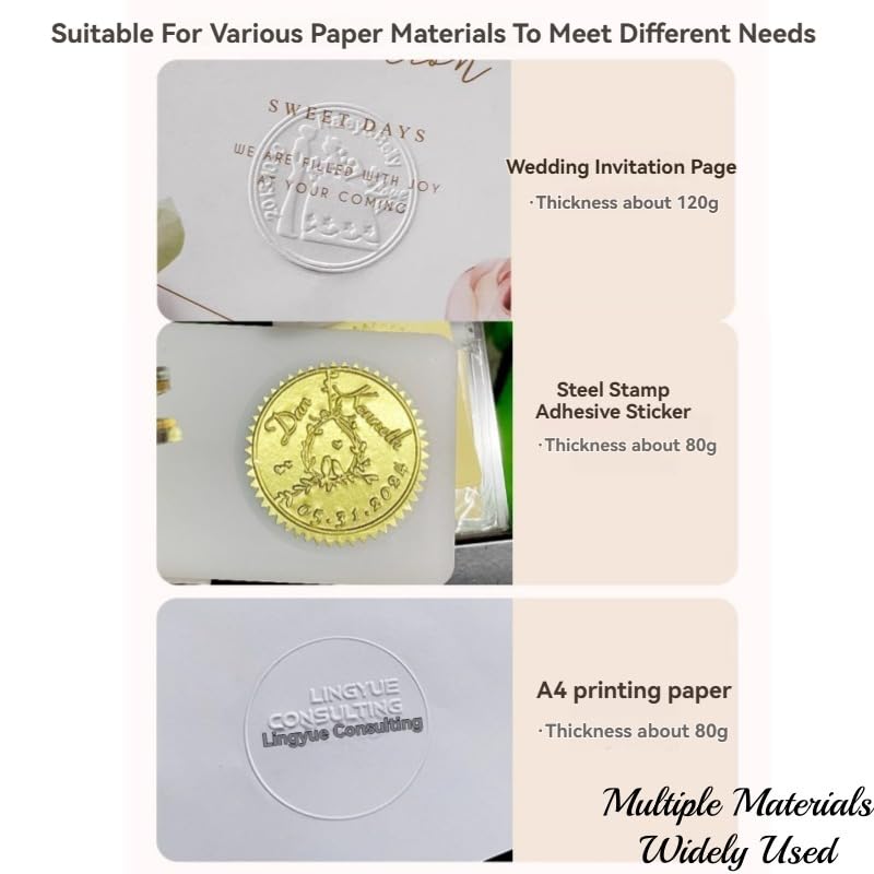 Timbro personalizzato per goffratura del libro,Personalizzato Book Embosser con il tuo testo o design,Regalo per libri, inviti di nozze, biglietti da visita, documenti di carta, quaderni