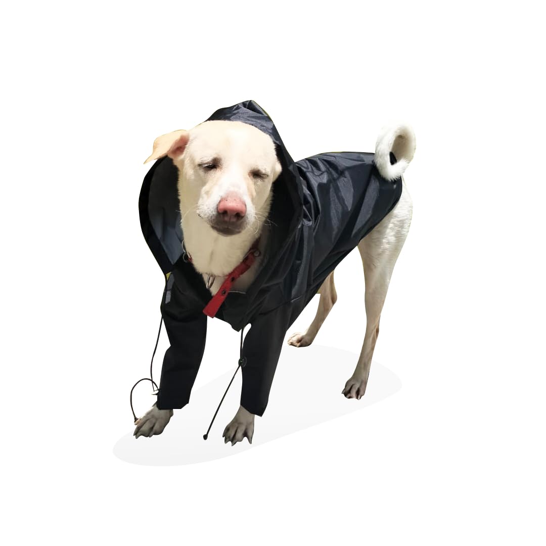 House of Furry Dog Raincoat With Hoodie|Double Layered|Water Resistant|Polyester|For Small, Medium, Large Breed Dogs|Adjustable Waist & Neck (S, Black) (B0C9JF5RVR) Amazon Price History, Amazon Price Tracker