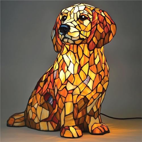 Lampada Bulldog Inglese, Lampada Corgi e Lampada Carlino, Luce Notturna da Tavolo Bulldog Francese in Resina Colorata, Luce Notturna Artistica Serie Cani, Lampade da Tavolo a LED a Tema Cani Carini(N)