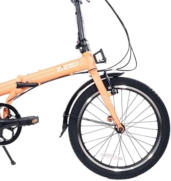 ZiZZO Forte Heavy Duty Folding Bike-Lightweight Aluminum Frame Genuine Shimano 20-Inch Folding Bike with Fenders, Rack and 300 lbs Weight Limit