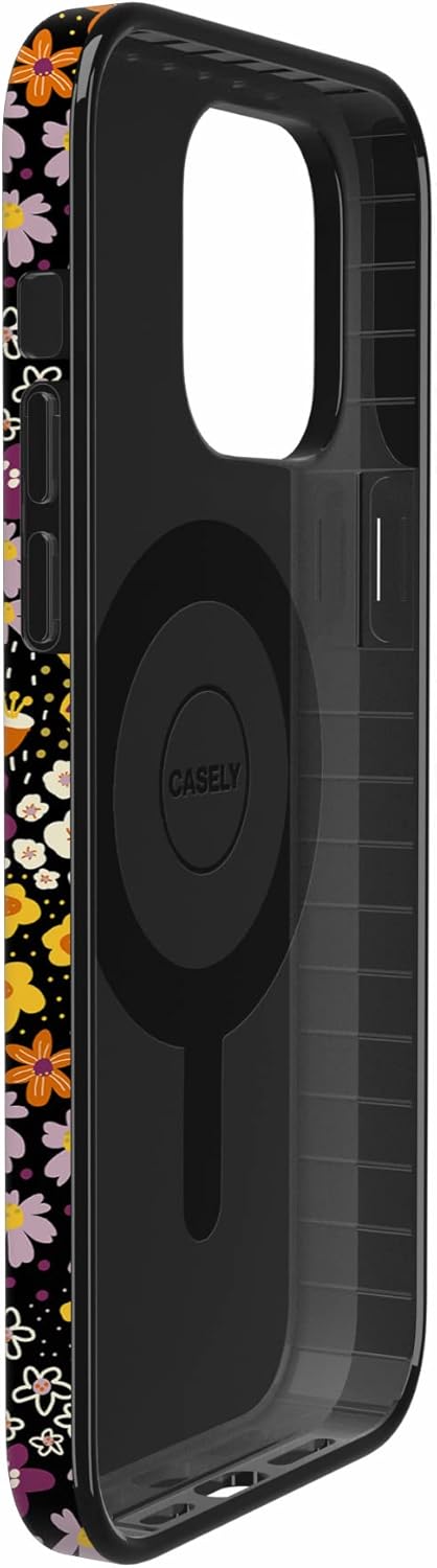 Casely iPhone 14 Pro Case | Falling for You | Plum Floral | Compatible with MagSafe | Classic Ultra Slim Design
