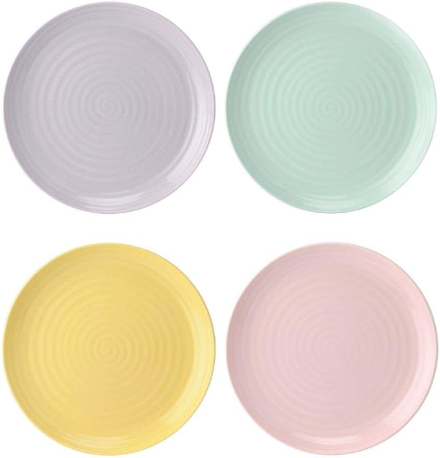 Sophie Conran Colour Pop Coupe Plates, 22cm, Assorted Colours, Set of 4