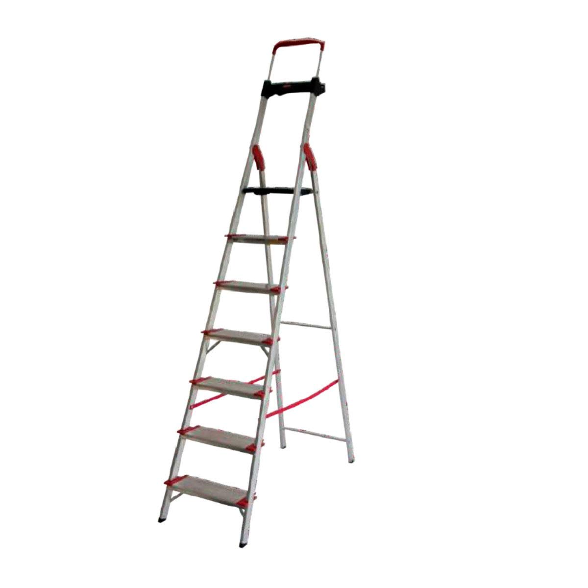 Escada Dobravel 7 Degraus Confort em Aluminio Alumasa 150 kg de Capacidade