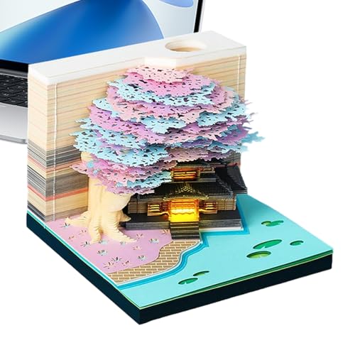 3Dメモパッド 2026 | 剥がせる 立体卓上カレンダー メモ帳 | 創造的な 紙彫刻クラフト オフィス 新生活 ギフト | 新年 クリスマス 季節の飾り インテリア 2026