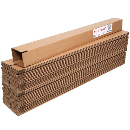 Image of Tall Cardboard Boxes 4 inchL x 4 inchW x 48 inchH (Pack of 40) - USA-Made Packing Boxes for Moving, Shipping, or Storage - USPS, UPS, FedEx Approved - Professional Packing Supplies for Moving | USA-Made Packing Boxes for Moving, Shipping, or Storage - USPS, UPS, FedEx Approved - Professional Packing Supplies