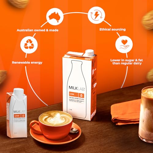 Image of MILKLAB Almond Barista Milk 1L | Made with 100% Aussie Almonds | Plant-Based Milk for Coffee | Smooth, Nutty & Velvety | Dairy-Free, Low Sugar, Gluten-Free | Cafe-Style Almond Milk for Home Baristas