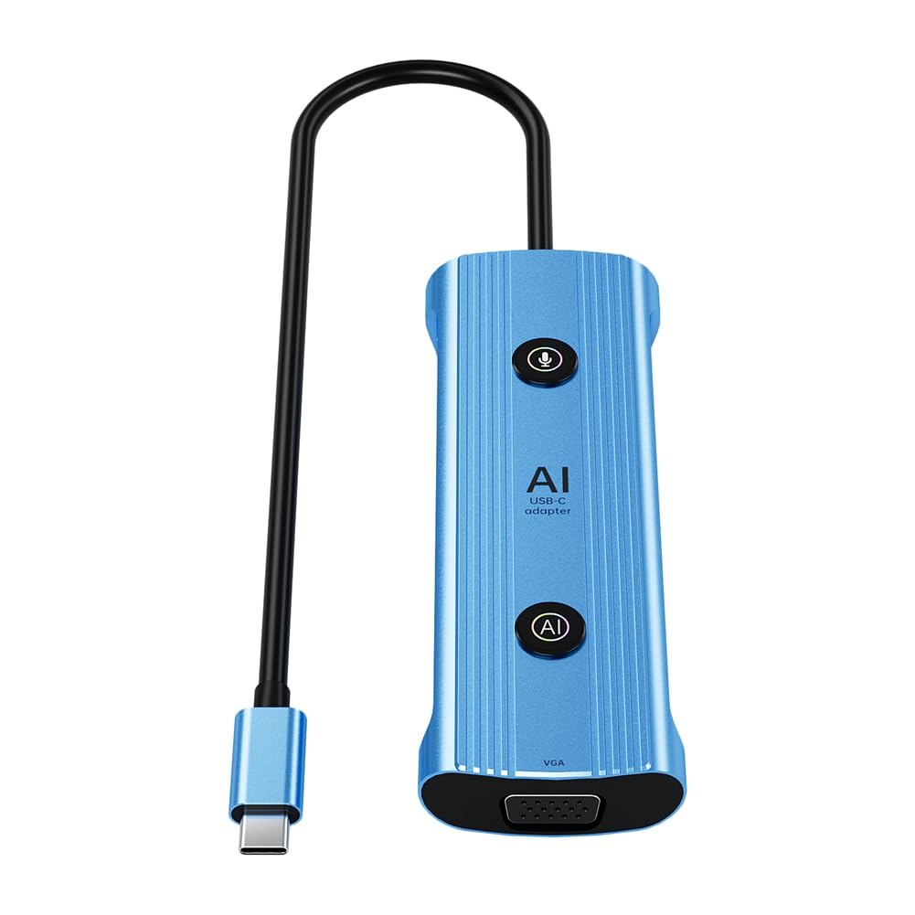 Adapter AI USB-C inteligentna stacja dokująca C, koncentrator 13 w 1 AI Voice Stacja dokująca VGA USB RJ45 SD/TF 3,5 mm PD3.0