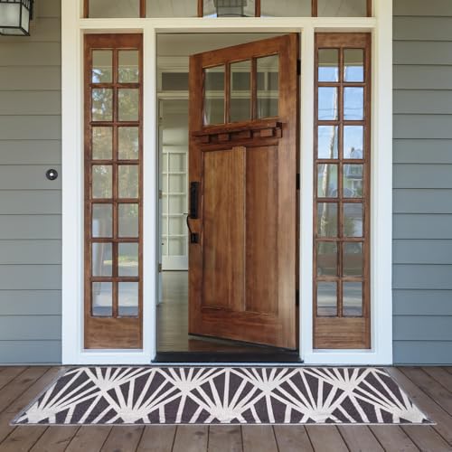 Image of Matz&More Pattern Mohawk Runner Mat | 50x120 CM | Grey | Nylon Tufted Gel Baking Anti-Slip | Doormat for Home Entrance, Kitchen & Bedroom
