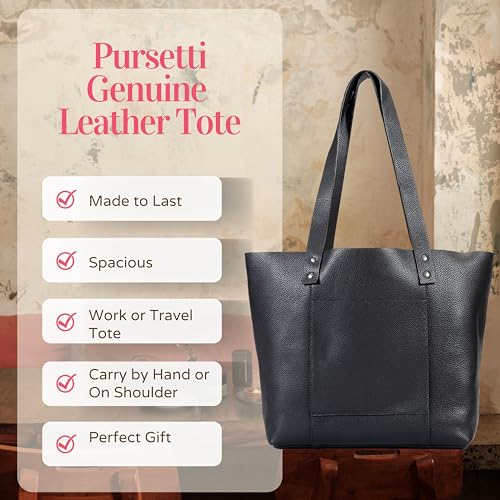 Genuine Leather Tote Bag for Women-Versatile Everyday, Work or Travel Tote w/Wristlet2