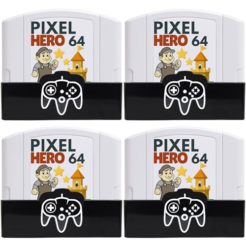 Skywin N64 Game Storage - N64 Game Holder Fits and Organizes N64 Cartridges - Simple and Stylish Design to Show Off Your Game Collection (4 Pack)