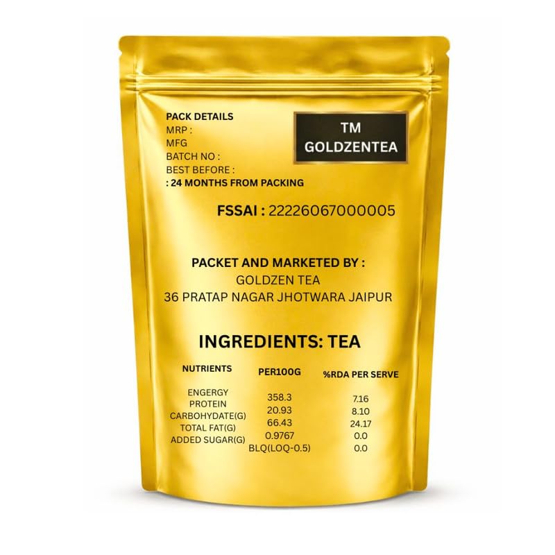Image of GOLDZENTEA Special Gold Tea | Premium Assam Blend | Strong Kadak Chai | Rich Aroma & Full Flavor | Chai Patti | 1kg