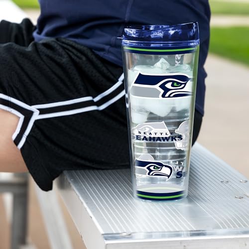 Image of Rico Industries NFL Football Seattle Seahawks Double Wall 20oz Tritan Tumbler