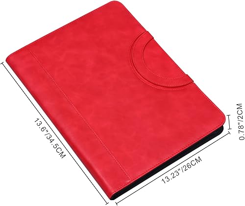 Miniatura 5 de Carpeta de cuero con cremallera para mujereshombres, cartera de negocios con asa oculta, organizador de conferencias de 13.5 x 10.1 pulgadas,