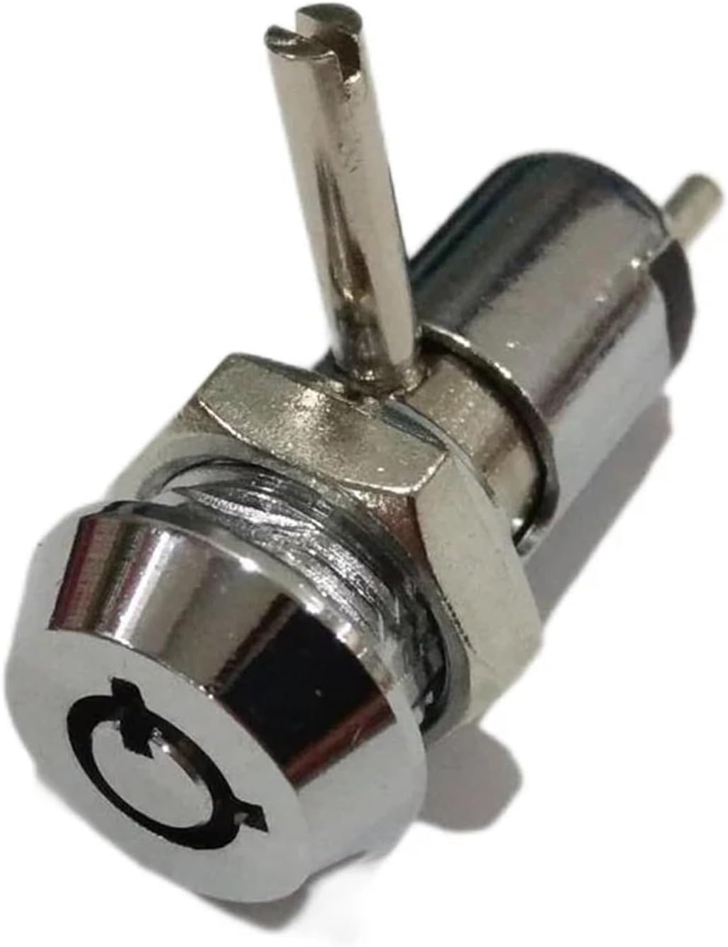 Zinc Alloy 4 Pins Small Switch Lock with Plastic Cover Key 12MM 1Pcs