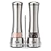 Ecoline Home Salt and Pepper Grinders/Mills Set- 2 Stainless Steel Manual Mills with Adjustable Ceramic Grinding Mechanism and Convenient Stand- Best Quality Shakers