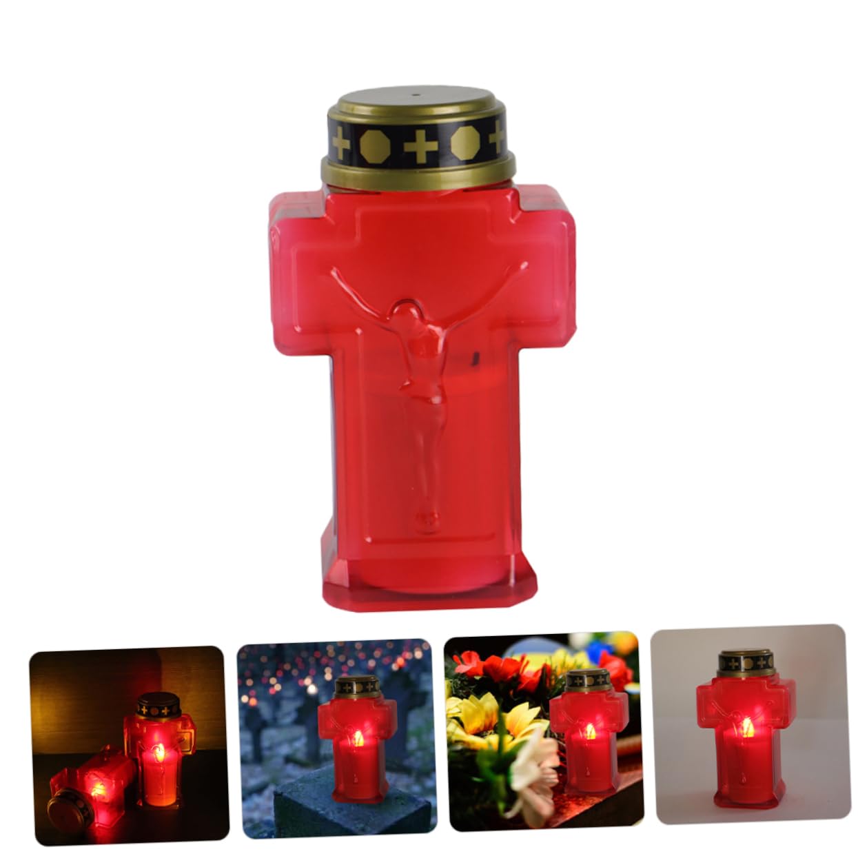 Uonlytech 6pezzi Lampade Elettriche Flameless Per Cimitero Decorazioni Per e Candela Lampade Per Cerimonie e Memoriali Design e Durevol Cera