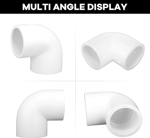 Miniatura 6 de Paquete de 12 accesorios de tubería de PVC de 34 pulgadas de 90 grados, conectores de tubería de PVC de grado recto de 2 vías para muebles de PVC