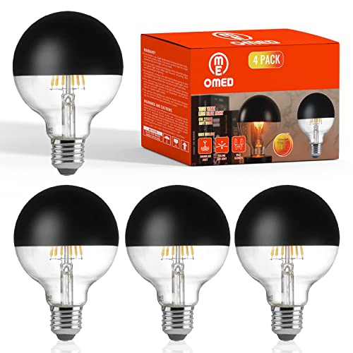 OMED Globe Light Bulbs, 4 Pcs Half Black E26 Dimmable G25/G80 LED Light Bulb 60 watt Equivalent, 2700k Soft White Light Bulbs for Bathroom,Vanitym,Night Light,Make Up,Decorative Light Bulb OMED Globe Light Bulbs, 4 Pcs Half Black E26 Dimmable G25/G80 LED Light Bulb 60 watt Equivalent, 2700k Soft White Light Bulbs for Bathroom,Vanitym,Night Light,Make Up,Decorative Light Bulb