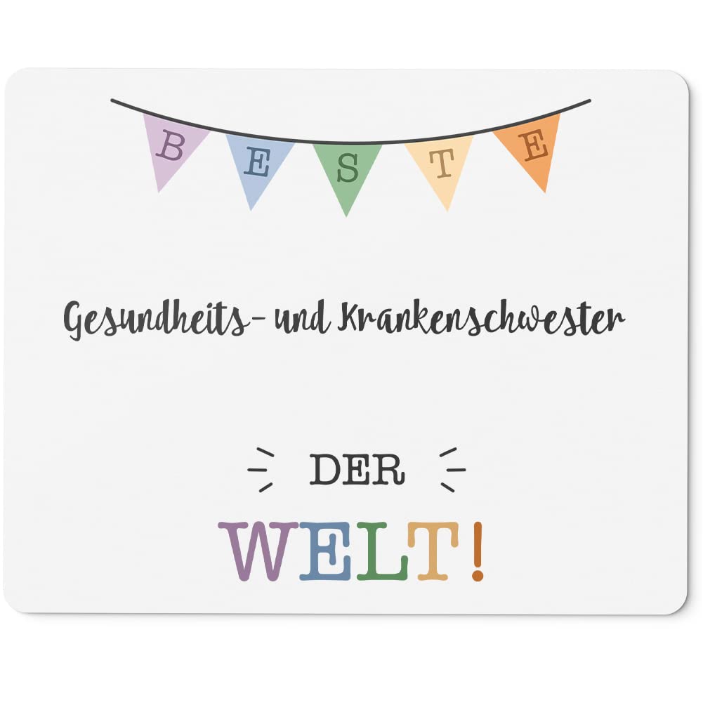 JUNIWORDS Mauspad 'Ich Bin Krankenschwester' – 23x19 Cm, Rutschfest, Made In Germany