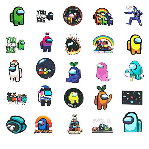 image for Roberly 50Pcs Among Us Stickers for Laptop, Waterproof Vinyl Water Bot