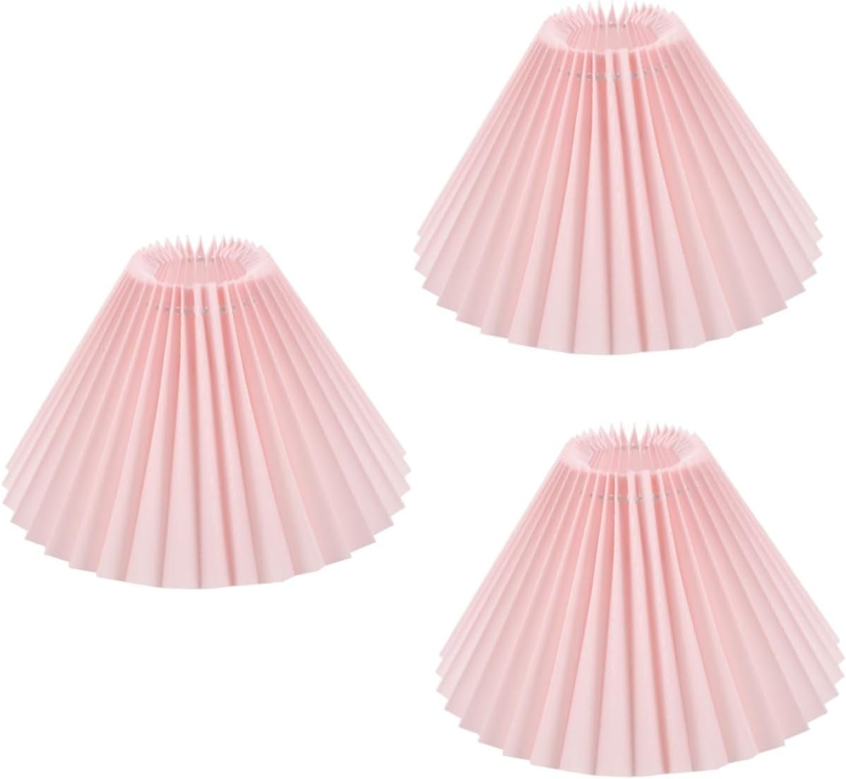 BESPORTBLE 3pcs Modern Lamp Shade Pleated Lampshade Cover Versatile Home Decor for Table Lamp Wall Light