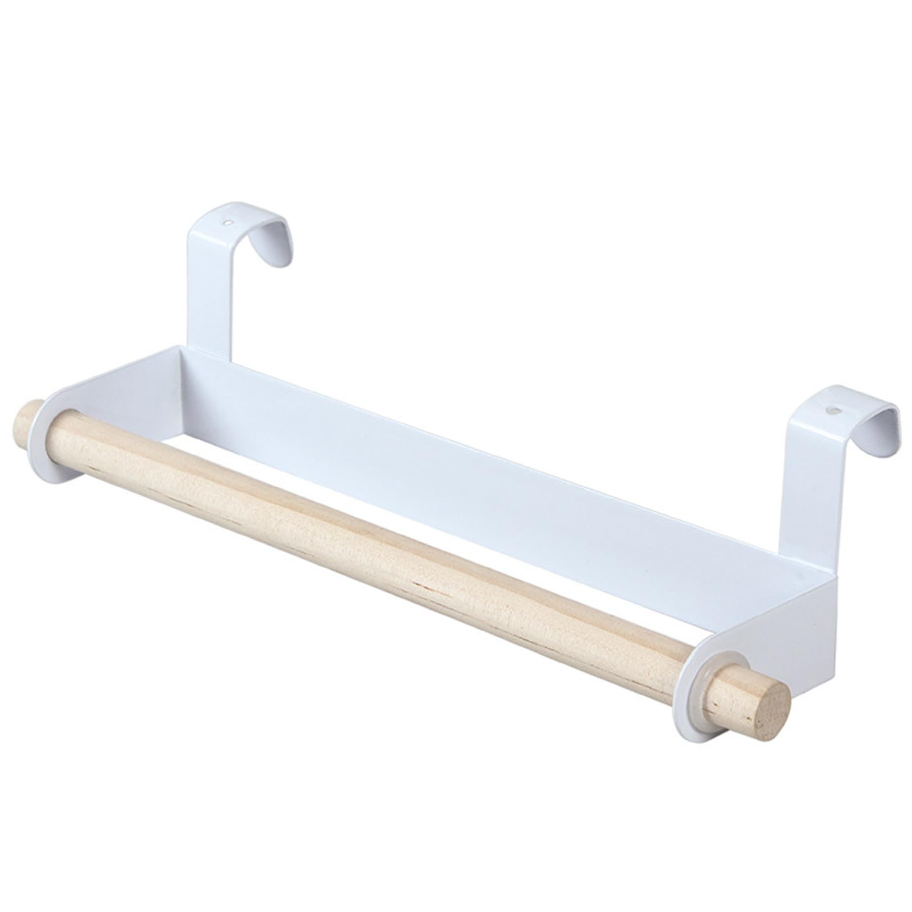 Porte-serviettes de porte en fer et bois de 9,3 pouces pour l'armoire de cuisine