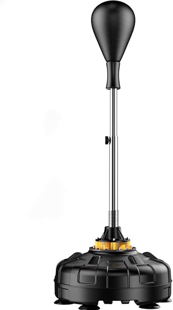 Punching bag Freestanding Fitness Reflex Bag Sparring Boxing Kicking Training Speed Bag for Adults & Kids Heavy Boxing Bag with Suction Cup Base (Color : Black, Size : 50 * 120-165cm)