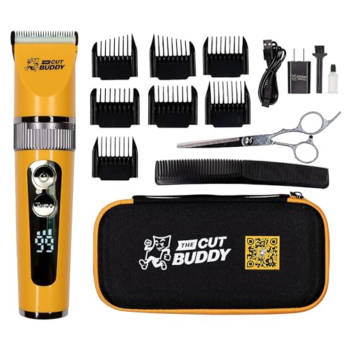 The Cut Buddy Clipper & Grooming Set Cordless Hair & Beard Trimmer with Ceramic & Titanium Blades 7 Guards Waterproof Beginner Kit