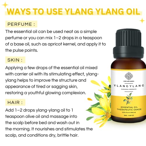 Image of Ylang Ylang Essential Oil - Therapeutic Grade For Skin & Hair Care & Aromatherapy- 15Ml