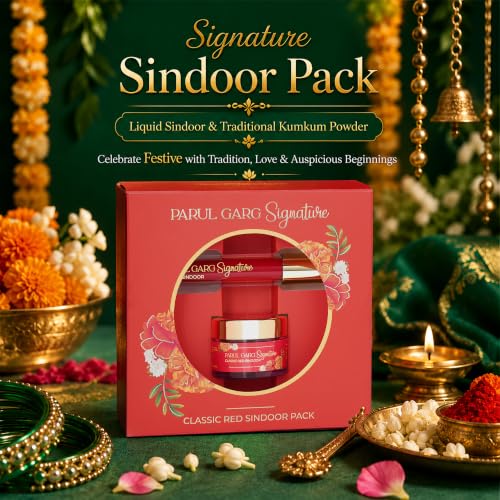 Image of Parul Garg Beauty Shringaar Celebration Pack | Festive Beauty Gift Set | 10 Mini Silk Matte Liquid Lipsticks, Kajal, Sindoor, Utsav Bindi Patta with Green Potli