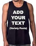 Custom Tank Tops for Men Ultra Soft t Shirts Add Your Own Text Message [Black/S]