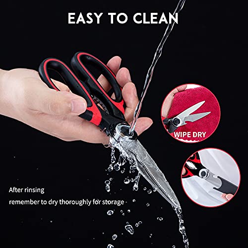 Nicecho Kitchen Scissors, 2-Pack Kitchen Shears Heavy Duty Stainless Steel Anti-rust Cooking Scissors, Multi Purpose Safe Sharp Food Scissors for Chicken, Turkey, Poultry, Fish, Meat, Herbs
