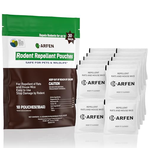 ARFEN Rodent Repellent Pouches, Peppermint Oil, All Natural, Plant Powered,